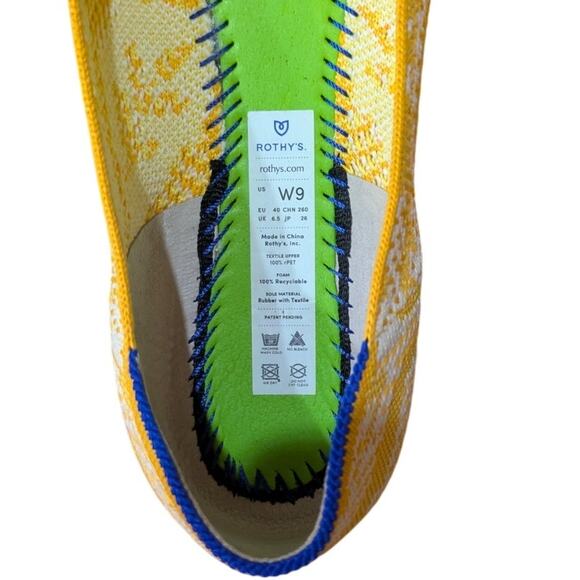 Rothy’s in yellow and white Daisy pattern Size 9 - Picture 7 of 9